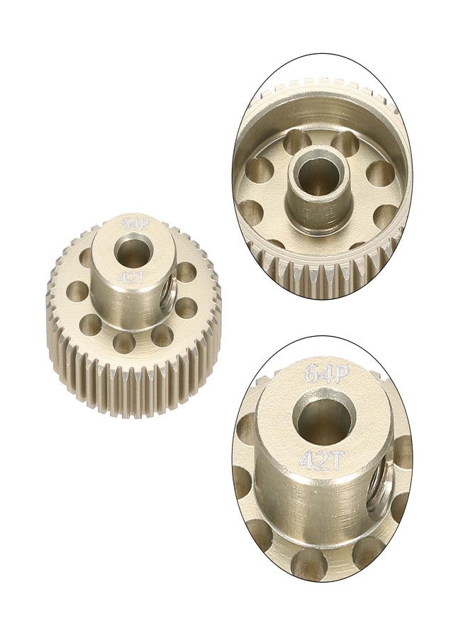 Rebower 5Pcs 64DP Pinion Gear Set 41T 42T 43T 44T 45T for 3.175 mm Shaft Aluminium Alloy Pinion Gear with Screws for RC Motor - Image 3